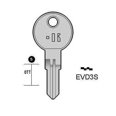 Cilindersleutel staal, EVD3S, ED3R, EVE-2D, EVG3R, ED3R