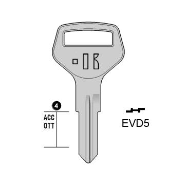 Cilindersleutel staal, EVD5, EVG5, L228