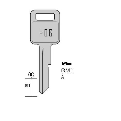 Autosleutel staal, GM1, GM1-OR, GM-6, GMA