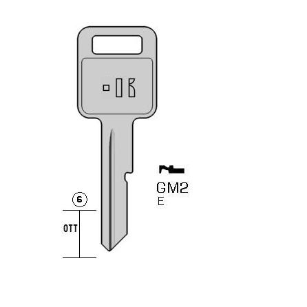 Autosleutel staal, GM2, GM5-OR, GM-8, GME