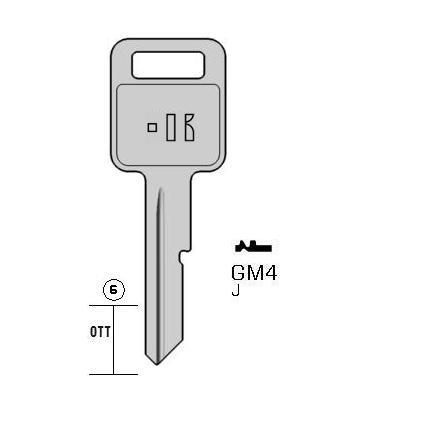 Autosleutel staal, GM4, GM7-OR, GM-9, GMJ