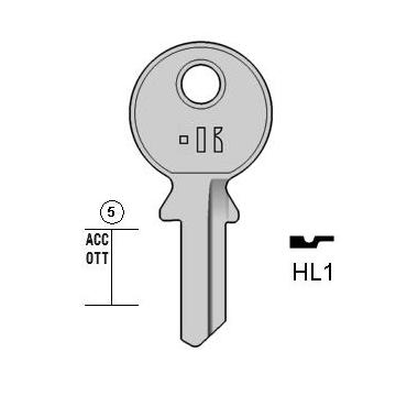 Cilindersleutel staal, HL1, HW1, HUW-N, UW1, 804, HWL12, L270