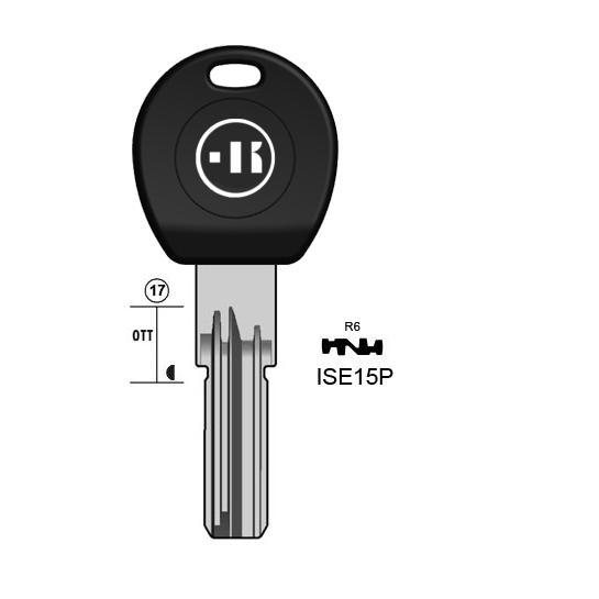 Cilindersleutel messing, ISE15P, IE15, IS-6D, ISE15, 1739, ISE23, blauw