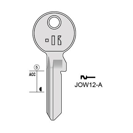 Cilindersleutel staal, JOW12-A, JOW12X, JWL-9D, 106, JOW12, L257