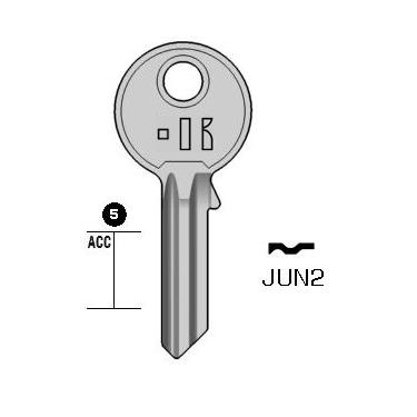 Cilindersleutel staal, JUN2, JU2, JUNI-2D, JN5, 618L, JUN11, L287