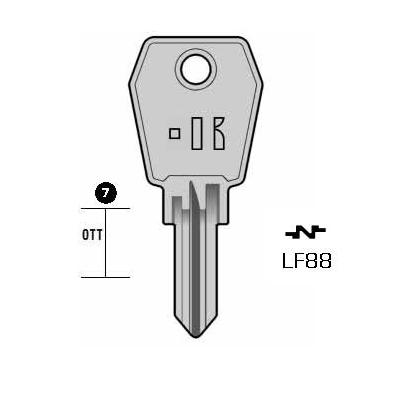 Cilindersleutel staal, LF88, EU19, EL8, EUL6