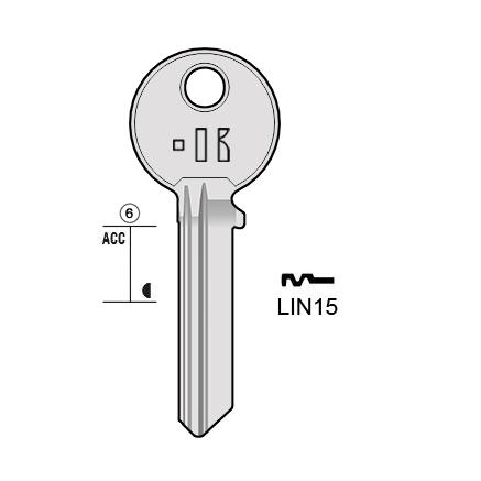 Cilindersleutel staal, LIN15, LC15, LIN-16D, LI13, LC24