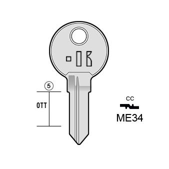 Cilindersleutel staal, ME34, ME34R, MER-20D, MR30R, CC, L403A