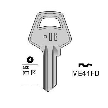 Cilindersleutel staal, ME41PD, MER1, MER16D, MR4D, 1251, MRN12