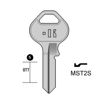 Cilindersleutel staal, MST2S, MS3, MAS-6, M10, 1092N