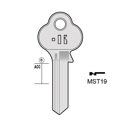 Cilindersleutel staal, MST19, MS19, MAD-4D, M14, MST19