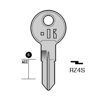 Cilindersleutel staal, RZ4S, REN4R, RE-4D, RN4R, 1816, RN4RE, L075