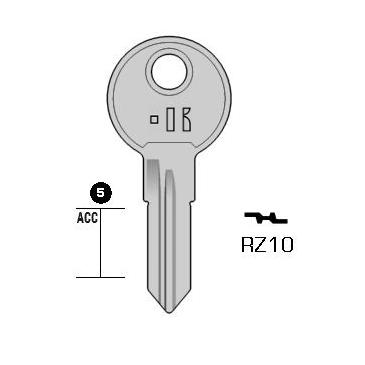 Cilindersleutel staal, RZ10, REN5R, RE-5D, RNZ5L, L081