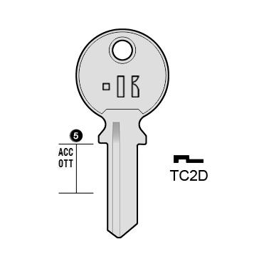 Cilindersleutel staal, TC2D, TL7, TRI-6D, TR4R, 1548,5, TRC31