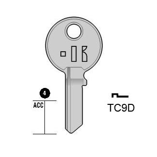 Cilindersleutel staal, TC9D, TL9, TRI-3D, TR9R, TRC10