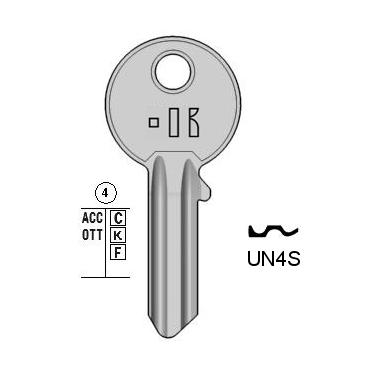 Cilindersleutel staal, UN4S, UL053, U-4I, U4S, 707K, UNL4L