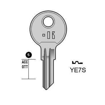 Cilindersleutel staal, YE7S, YA4R, YA-11I, YD8R, 446,5, YAL11L, L560