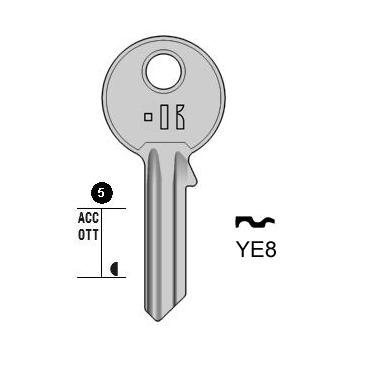 Cilindersleutel staal, YE8, YA3, BK-2D, KS5PD, 268, YAL12, L557