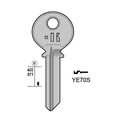 Cilindersleutel staal, YE70S, YA70R, YA-53, YBYPPL, YAL58L