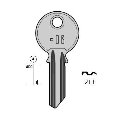 Cilindersleutel staal, ZI3, ZE2, ZE-N1, ZE4D, 204KN, ZEI15, L580