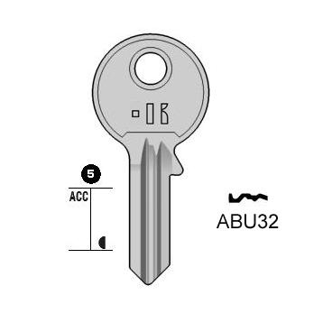 Cilindersleutel staal, ABU32, AB52, ABU-20