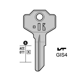 Cilindersleutel staal, GIS4, GS4, GIU-2, GU4, 1461, GSN12
