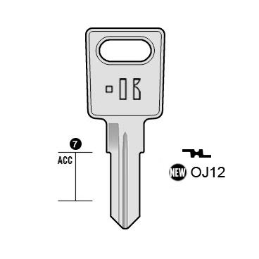 Cilindersleutel staal, OJ12, OJ12R, OJ-14, OK14R, OJR13