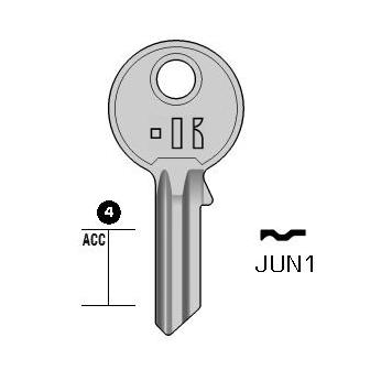 Cilindersleutel staal, JUN1, JU1, JUNI-1D, JN4, 618K, JUN10, L290