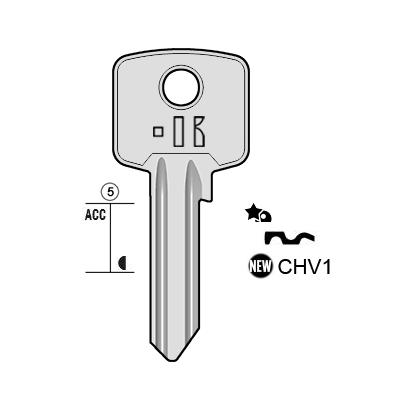 Cilindersleutel staal, CHV1, CHV1, CHA-2D, CHA1, 1616L, CHA1