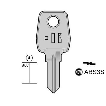 Cilindersleutel staal, ABS3S, KEY1R, AB-8D, ABS3-S