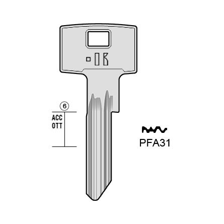 Cilindersleutel staal, PFA31, PFA-6D