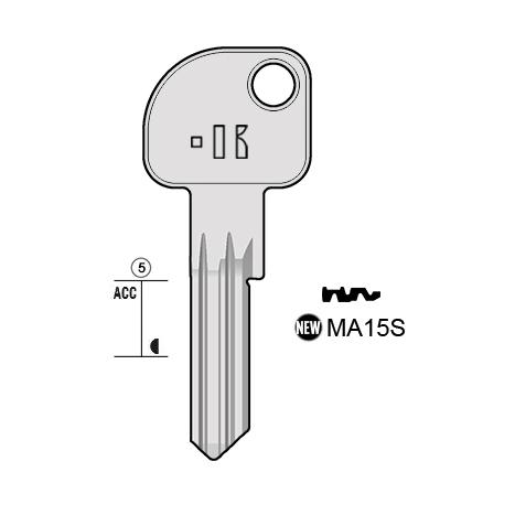 Cilindersleutel staal, MA15S, MAU5R, MAU4D, MAU6, L394