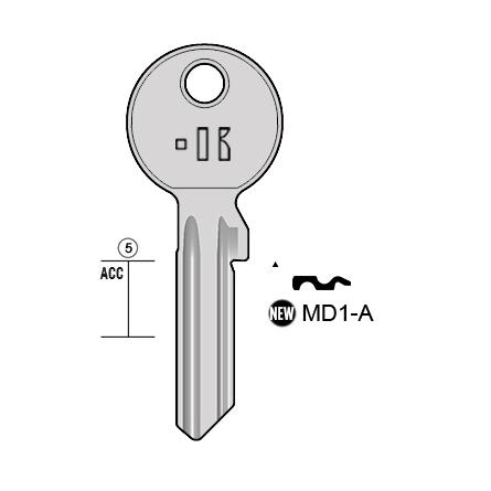 Cilindersleutel staal, MD1-A
