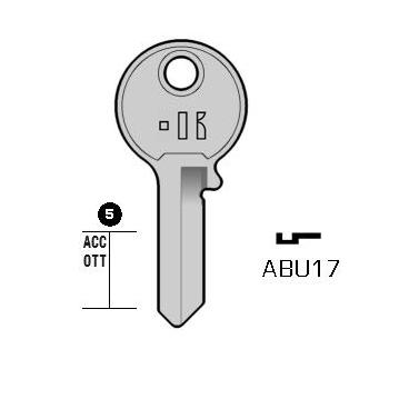 Cilindersleutel messing, ABU17, AB17, ABU-60, AU11D, 1438, ABS14