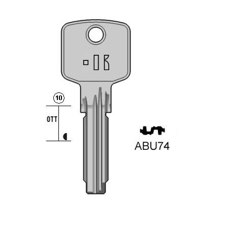 Cilindersleutel messing, ABU74, AB74, 1749