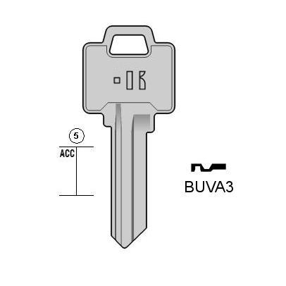 Cilindersleutel messing, BUVA3, BVA3, WEI-3, WR7, 1492, BVA11, L111