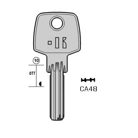 Cilindersleutel messing, CA48, CS48, CI-17, C21, CSA74