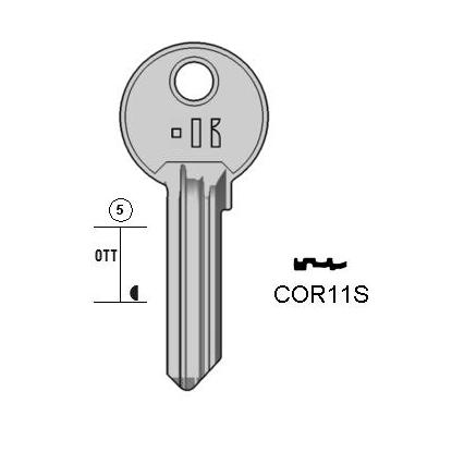 Cilindersleutel messing, COR11S