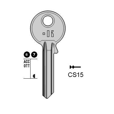 Cilindersleutel messing, CS15, CE147