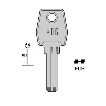 Cilindersleutel messing, EU8, EU17, EU-15, EL11, L384