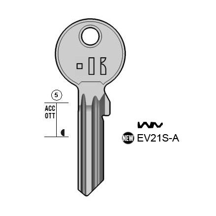 Cilindersleutel staal, EV21S-A, 112, 1632/4, TSC, L219