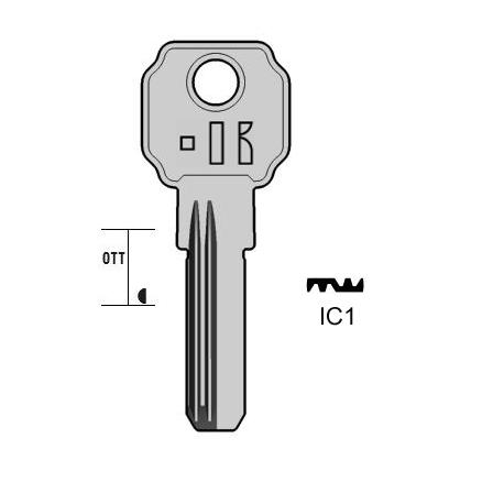 Cilindersleutel messing, IC1, LC14R, LIN-19D, LI9R, LC2