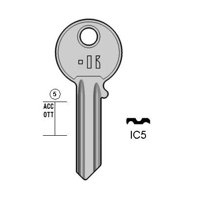 Cilindersleutel messing, IC5, ICS1, ICS-2D, ICS5D, ICS10, L273