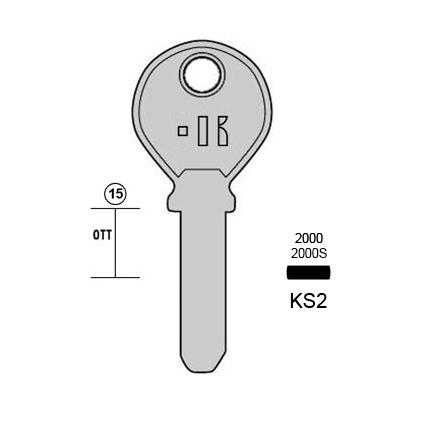 Cilindersleutel messing, KS2, KE3, KE-3, KC2, 1365, S12KE, KE-6