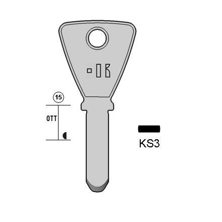 Cilindersleutel messing, KS3, KE9, KE-4