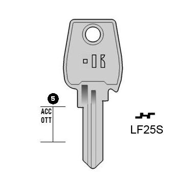 Cilindersleutel messing, LF25S, LF16R, LF-12, LF18, 1297,5, LF19L, L371