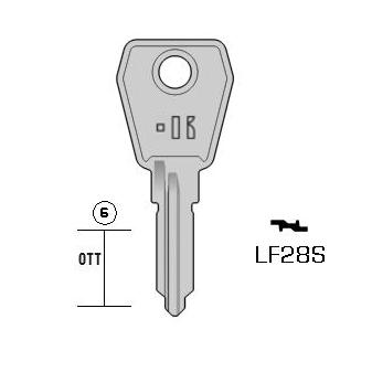 Cilindersleutel messing, LF28S, LF59R, LF-38D, LF54R, 1829, LF104L