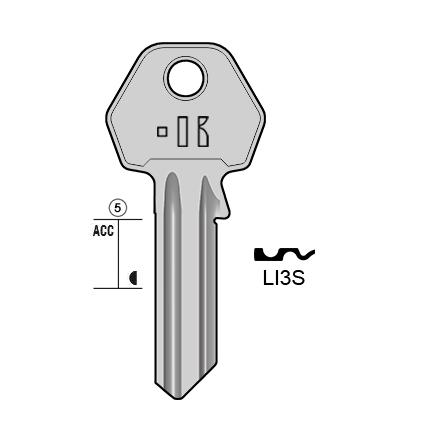 Cilindersleutel messing, LI3S, LP3, LIP-33, LIP5SL, 219L, LPS16, L328