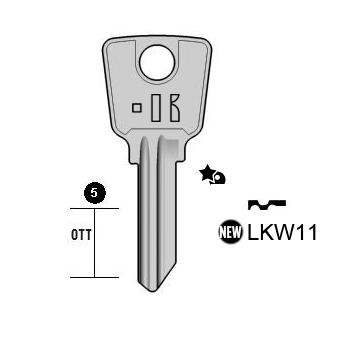 Cilindersleutel messing, LKW11, LW14, LWO-7D, LD14, 1278, LCW23