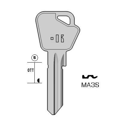 Cilindersleutel messing, MA3S, MAU1R, DEK-13, MAU1R, L396